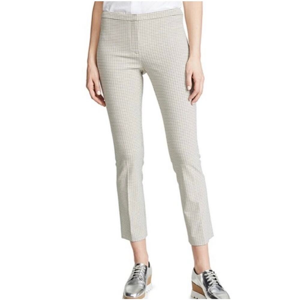 Theory Cropped Classic Skinny Pant Viscose Plaid 8